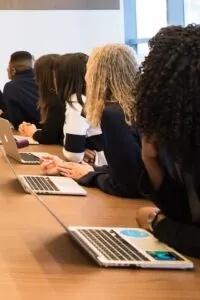 Photos of a women in a class