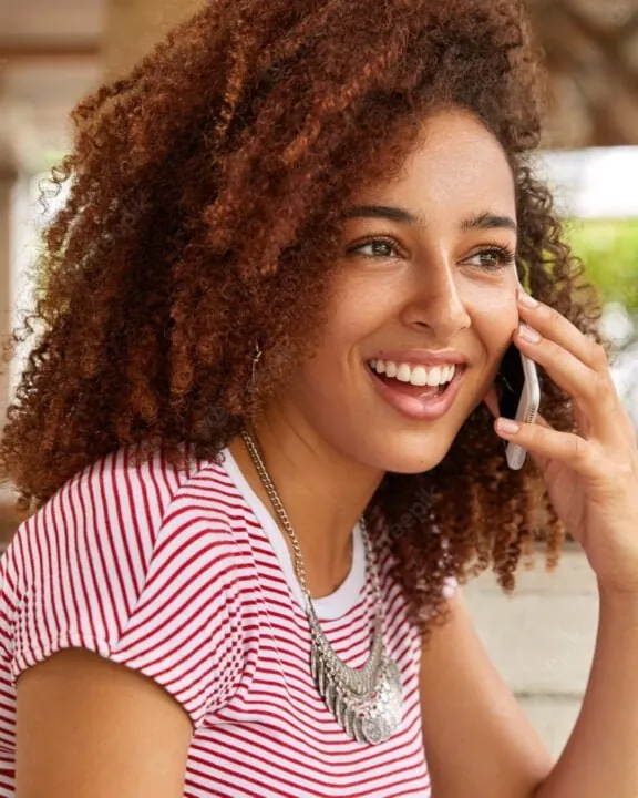 Photo of a girl with curly hair