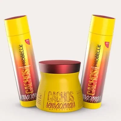 Photo of three products from Sensational Curls lineup : shampoo, conditioner and mask.